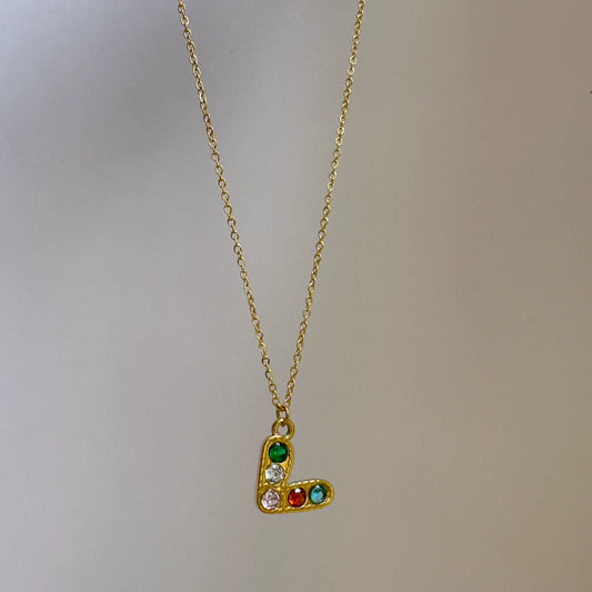 Colorful mini Heart Necklace