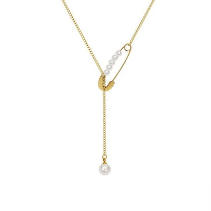 Safetypin Pearly Necklace